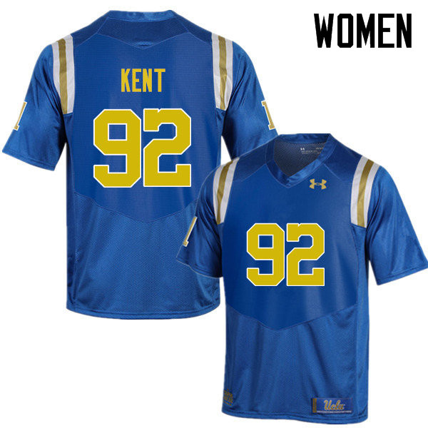 Women #92 Austin Kent UCLA Bruins Under Armour College Football Jerseys Sale-Blue